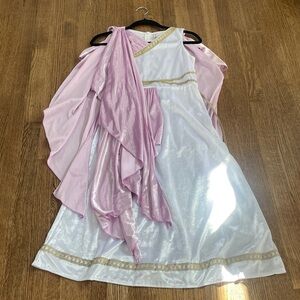 Elegant Kids Greek Goddess Costume in Pink and White